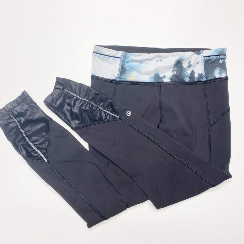 Lululemon Run Crop Leggings Ruched Size 6